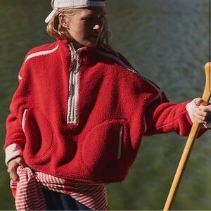 Free People FP movement Mountain High Half Zip Fleece Red Size Large